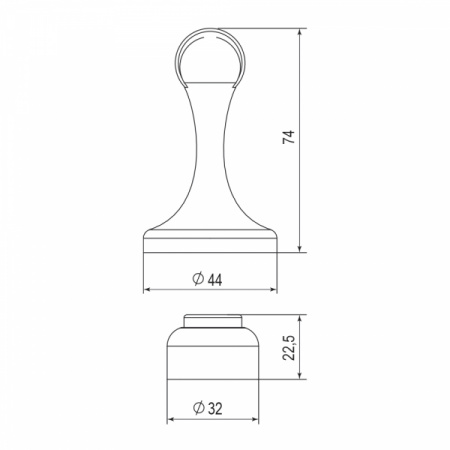 Упор дверной магнитный DSM-45 GR-23 графит