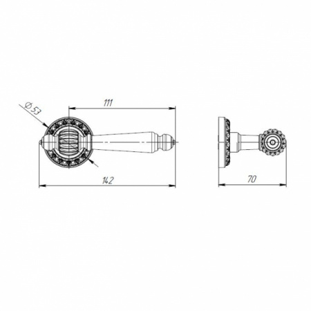 Ручка раздельная MADRID MT OB-13 античная бронза