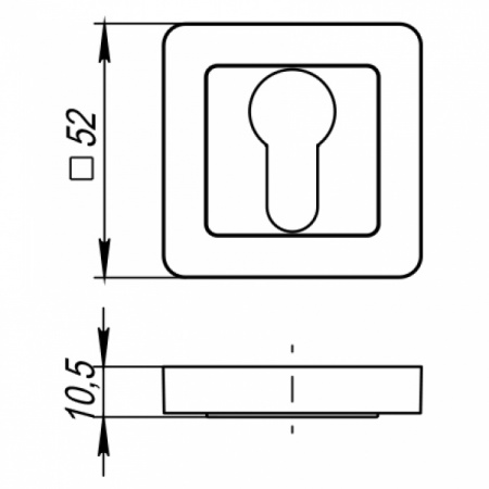 Накладка под цилиндр ET QR GR/CP-23 графит/хром