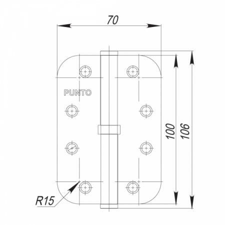 Петля съемная S100113/R14-4L 100*70*2.5 PN left (перл.никель) левая
